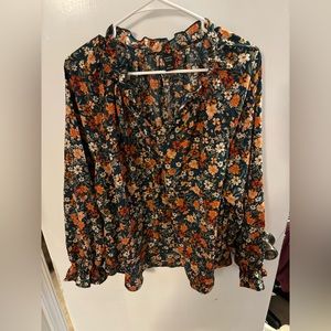 SHEIN Emery Rose Floral Print Long Sleeve Blouse